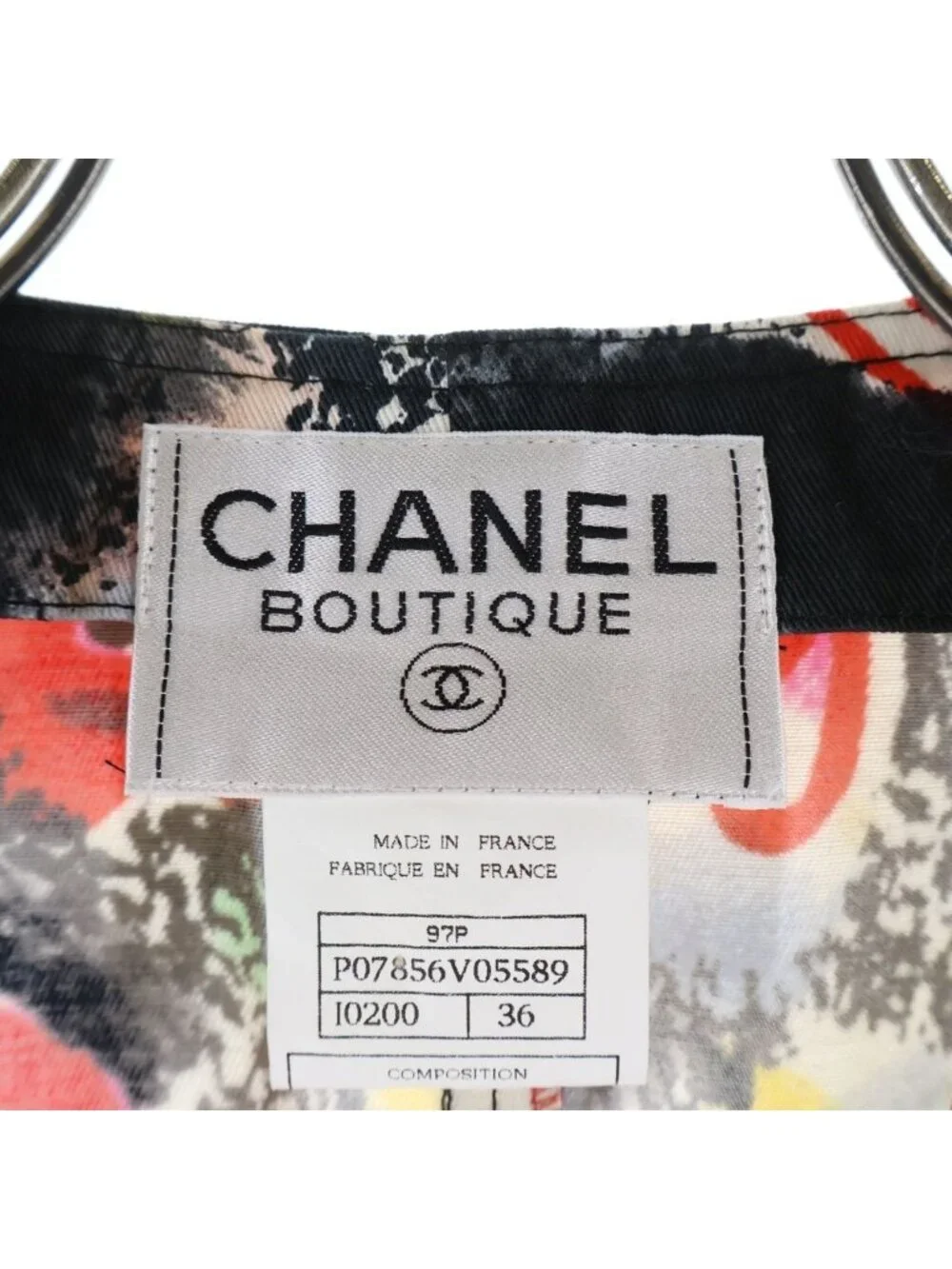 Chanel Vintage Sleeveless Floral Dress CC Logo Button Multicolor